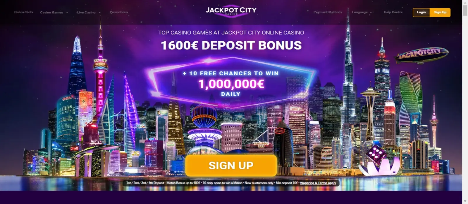 jackpot city casino screen